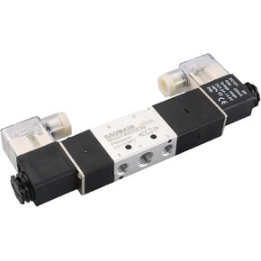 Baomain Pneumatic Solenoid Air Valve 4V230E-08 12VDC 5 Way 3 Position Internally Piloted Acting Type Double Electrical Control (DC 12V)