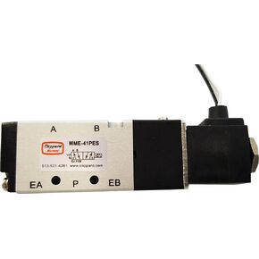 Clippard MME-41PES-W110, 1/8" NPT 5 Port 4-Way Sngl Solenoid Valve, 110vac, leads