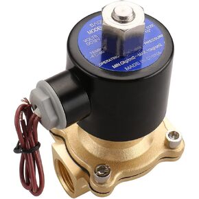 Baomain Pneumatic 1/2 Inch 12V/24V/110V/220V Normally Open 2 Way Brass Electric Solenoid Valve for Water,Air 2W-160-15K (DC 12V)