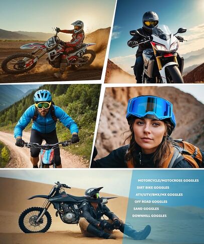 Motorcycle Goggle ATV Dirt Bike Off Road Racing Motocross Goggles for Men, Women, Adults in Kuwait