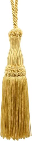 Decorative Silky Key Tassel with 4" Loop, 5" Tassel (12.5cm), (SKT-PY) / Light Gold #B7 (Light Yellow Gold) Individually Sold in Saudi Arabia