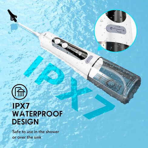 Ear Wax Removal Tool, Water Powered Ear Cleaner with 9 Pressure Settings, 6 Reusable 3 & 5 Hole Tips, IPX7 Waterproof Ear Cleaning Kit Safe and Effective to Clean Build-up Earwax (White) in Saudi Arabia