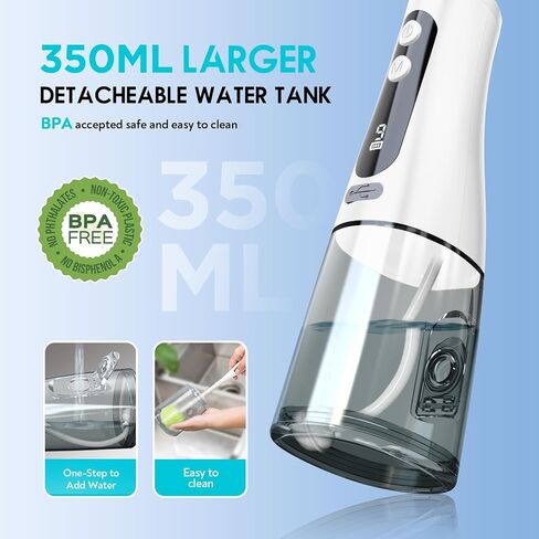 Ear Wax Removal Tool, Water Powered Ear Cleaner with 9 Pressure Settings, 6 Reusable 3 & 5 Hole Tips, IPX7 Waterproof Ear Cleaning Kit Safe and Effective to Clean Build-up Earwax (White) in Saudi Arabia