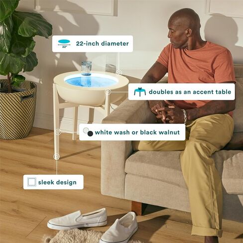Homedics Drift Sandscape Solid Wood Sand Table Stand Compatible with drift 21" , ST-400-BK, ST-400-CE, White Wash (Stand Only, Drift Sold Separately) in Saudi Arabia