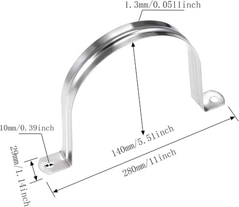 6inch With 2 Holes U Bracket Stainless Steel Tube Strap Tension Clip U Bracket Rigid Pipe Strap Tension Clips for Pipe Fixing(2Pcs) in Saudi Arabia