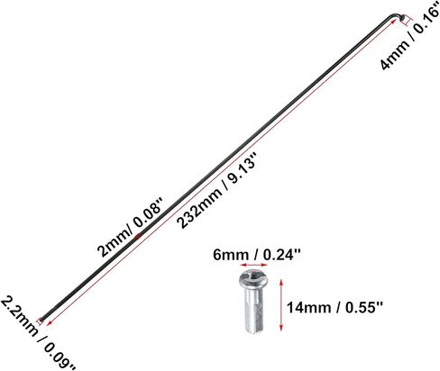 X AUTOHAUX 36 Pcs Bicycle Steel Spokes 14G Bike Spoke with Nipples for Most Bicycle in Kuwait