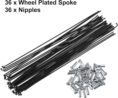 X AUTOHAUX 36 Pcs Bicycle Steel Spokes 14G Bike Spoke with Nipples for Most Bicycle in Kuwait