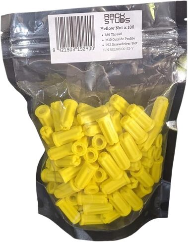M6 Nut 100-Pack، يناسب جميع السلسلة II بما في ذلك الثنائي الجديد | نايلون مقوى بالزجاج M6 Nuts لتعزيز المتانة والإمساك الآمن - الحل المثالي لسهولة تركيب حامل الخادم - أبيض in Kuwait