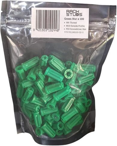 M6 Nut 100-Pack، يناسب جميع السلسلة II بما في ذلك الثنائي الجديد | نايلون مقوى بالزجاج M6 Nuts لتعزيز المتانة والإمساك الآمن - الحل المثالي لسهولة تركيب حامل الخادم - أبيض in Kuwait