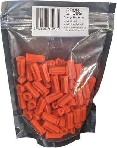 M6 Nut 100-Pack، يناسب جميع السلسلة II بما في ذلك الثنائي الجديد | نايلون مقوى بالزجاج M6 Nuts لتعزيز المتانة والإمساك الآمن - الحل المثالي لسهولة تركيب حامل الخادم - أبيض in Kuwait