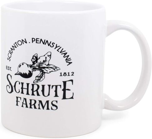 كوب سيراميك سريالي للترفيه حصريًا من The Office Schrute Farms | برنامج تلفزيوني رسمي قابل للتجميع، كوب قهوة دوايت شروت | مجموعة أدوات الشرب للمنزل | يحمل 11 أونصة in Saudi Arabia