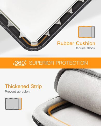 Inateck MacBook Pro 16 Inch Case, 360° Protective Laptop Bag for 16-inch MacBook Pro M3/M2/M1 Pro/Max 2023-2019, 15-inch MacBook Pro 2015/Surface Book 2/Laptop 3, Water-Resistant MacBook Bag, Black in Saudi Arabia