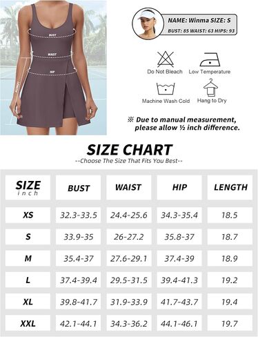 Tennis Dress for Women U Neck Athletic Dress with Built in Shorts and Bra for Sleeveless Side Slit Flare Mini Dresses in Saudi Arabia