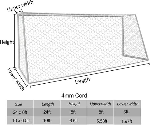 Aoneky Polyester Soccer Goal Net - 4 mm Cord - Replacement Full Size Football Post Net- Heavy Duty Soccer Netting - NOT Include Posts in Saudi Arabia