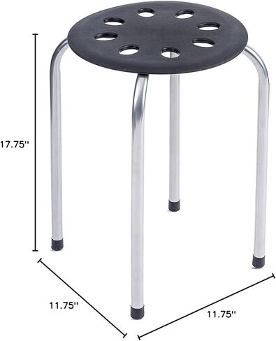 Pearington Plastic Classroom Furniture Stools for Kids, Multipurpose Stool Chairs, Flexible Seating, Stacking Stools, Stainless Steel Legs - Set of 5, Multi-Color in Kuwait