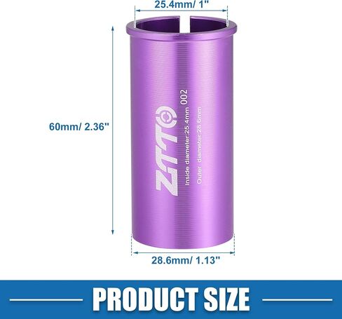 محول شيم Seatpost متين 25.4 مم 1 بوصة ID 28.6 مم 1.13 بوصة OD أنبوب مقعد الدراجة تقليل الأكمام جلبة ملحقات الدراجة سبائك الألومنيوم الأرجواني in Saudi Arabia