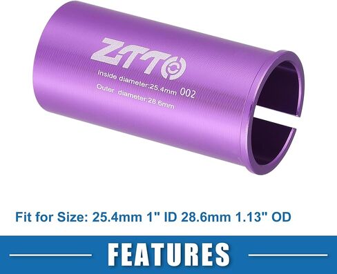 محول شيم Seatpost متين 25.4 مم 1 بوصة ID 28.6 مم 1.13 بوصة OD أنبوب مقعد الدراجة تقليل الأكمام جلبة ملحقات الدراجة سبائك الألومنيوم الأرجواني in Saudi Arabia