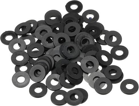 PATIKIL M4 Nylon Flat Washer, 150 Pack 4mm ID 10mm OD 1mm Thick Sealing Spacer Gasket Ring for Faucet Pipe Water Hose Fastener Bolt, Black in Saudi Arabia