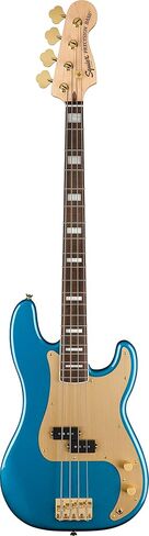 إصدار Squier 40th Anniversary Precision Bass Gold Edition، Lake Placid Blue، لوحة أصابع Laurel in Kuwait