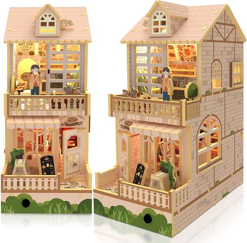 مجموعة زوايا الكتب، مقهى مصغر، مقهى، ديكور رف الكتب، طقم منزل DIY، رف كتب، مزهرية كتب هدية in Saudi Arabia