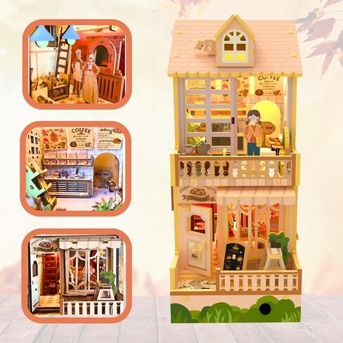 مجموعة زوايا الكتب، مقهى مصغر، مقهى، ديكور رف الكتب، طقم منزل DIY، رف كتب، مزهرية كتب هدية in Saudi Arabia