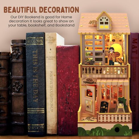 مجموعة زوايا الكتب، مقهى مصغر، مقهى، ديكور رف الكتب، طقم منزل DIY، رف كتب، مزهرية كتب هدية in Saudi Arabia