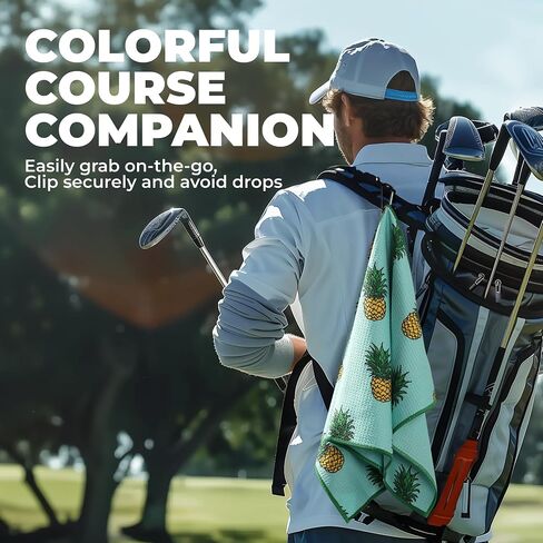 Tough Outdoors Golf Towel (15"x 25") - Golf Bags for Men & Women-Golf Bag Towel, Golf Club Towel & Microfiber Golf Towel-Golf Rag with Clip in Saudi Arabia