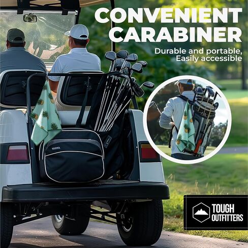 Tough Outdoors Golf Towel (15"x 25") - Golf Bags for Men & Women-Golf Bag Towel, Golf Club Towel & Microfiber Golf Towel-Golf Rag with Clip in Saudi Arabia