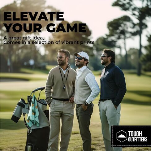 Tough Outdoors Golf Towel (15"x 25") - Golf Bags for Men & Women-Golf Bag Towel, Golf Club Towel & Microfiber Golf Towel-Golf Rag with Clip in Saudi Arabia