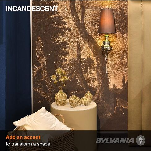 SYLVANIA F15 Décor Incandescent Light Bulb, 25W, Iridescent Finish, 205 Lumens, Medium Base, 120V - 2 Pack (13821), Warm White in Saudi Arabia