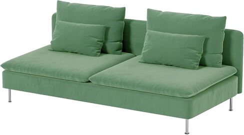 Durable Velvet Fabric Sofa Cover Compatible with IKEA SODERHAMN Couch Slipcover. Sofa Not Included! (Velvet Light Green, Sofa Section) in Saudi Arabia