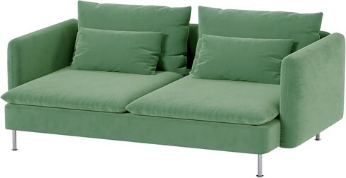 Durable Velvet Fabric Sofa Cover Compatible with IKEA SODERHAMN Couch Slipcover. Sofa Not Included! (Velvet Light Green, Sofa Section) in Saudi Arabia