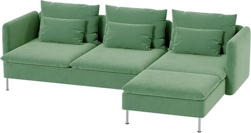 Durable Velvet Fabric Sofa Cover Compatible with IKEA SODERHAMN Couch Slipcover. Sofa Not Included! (Velvet Light Green, Sofa Section) in Saudi Arabia