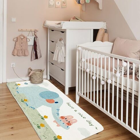 ABREEZE Kids Runner Rug 5.3FT، سجادة منطقة طريق المدينة، سجادة لعب للأطفال غير قابلة للانزلاق وقابلة للغسل، سجادة أرضية كرتونية لطيفة لغرفة المعيشة وغرفة النوم والحضانة 2.7 × 5.3 بوصة in Kuwait