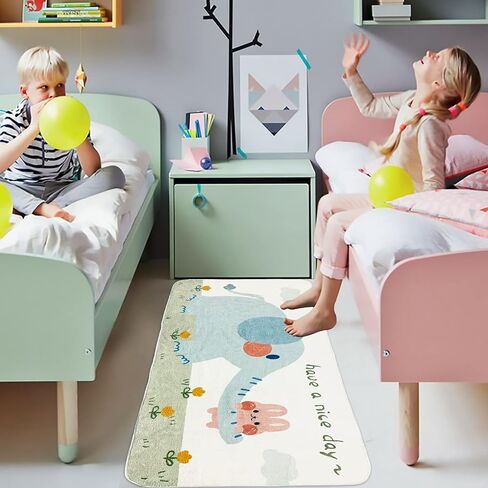 ABREEZE Kids Runner Rug 5.3FT، سجادة منطقة طريق المدينة، سجادة لعب للأطفال غير قابلة للانزلاق وقابلة للغسل، سجادة أرضية كرتونية لطيفة لغرفة المعيشة وغرفة النوم والحضانة 2.7 × 5.3 بوصة in Kuwait