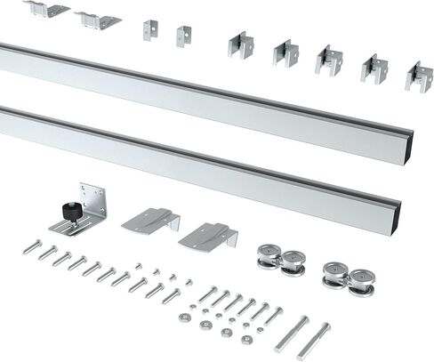 JUBEST 10FT Box Rail Exterior Barn Door Hardware Kit, Heavy Duty Sliding Barn Door Hardware, Wall Mount Barn Door Hardware for Single Door (Door NOT Include) in Saudi Arabia