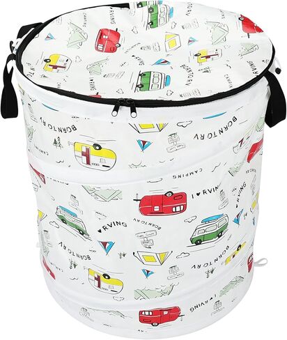 Pop Up Trash Can | Collapsible, Portable Trash Can for Camping with Zippered Lid | 19 x 20 Inches | Pop Up Trash Can for Camping, RVing, and much more! in Kuwait