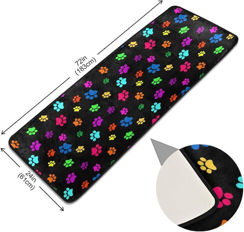 Mexican Ceramic Tile Pattern Runner Rug 2' x 6' Non Skid Rug for Entryway Living Room Bathroom Nursery Home Decor in Kuwait