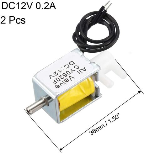 uxcell Miniature Solenoid Valve 2 Positions 3 Ways DC12V 0.2A Air Solenoid Valve, 2pcs in Saudi Arabia
