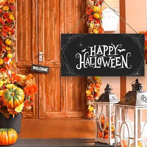 Halloween Wood Hanging Sign Halloween Trick or Treat Decor Sign for Front Door Halloween Decorations Outdoor, Halloween Party Decorations