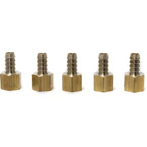 LTWFITTING Brass Fitting Coupler 3/8-Inch Hose Barb x 3/8-Inch Female NPT Fuel Water Boat(Pack of 5)