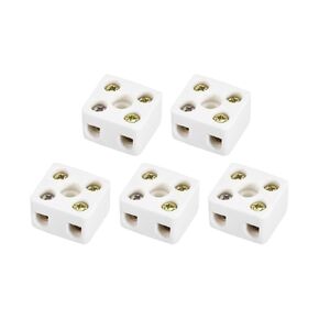 2W5H Ceramics Terminal Blocks Porcelain Ceramic Wire Connection, [for Power Distribution, Heating, Lighting] - 21.5x19.5x14.2mm / 10 Pcs