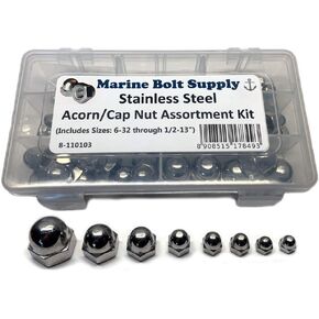 Stainless Steel Acorn/Cap Nut Assortment Kit - Marine Bolt Supply 8-110103