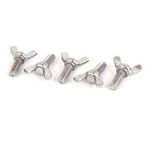 uxcell M8 x 20mm Thread 304 Stainless Steel Wing Bolt Butterfly Screw Fastener 5pcs
