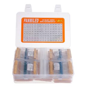 PANMILED 150 Values ±1% Resistor Kit 0 ohm - 10M ohm, 1/4W（lncludes 1500 Pcs） Metal Film Resistors Assortment