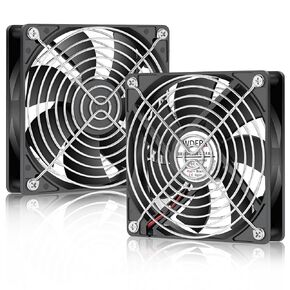 120mm x 25mm DC 12V Computer Brushless Fan 2Pin PC Case Cooling 2-Pack Dual Ball Bearing for DIY RV Fridge Electronics Ventilation Exhaust Projects