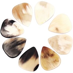8Pcs Guitar Picks Medium Grip for Acoustic Guitar Electric Guitar Mandolin,Bass Heart Shape Ox Horn