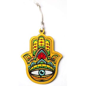 Hamsa Wall Hanging Evil Eye Charm Protection Amulet Good Luck Hand of Fatima Wall Art (6.5")