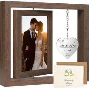 Wedding Gifts for Couples 2024, Bridal Shower Gifts, Rotating Mr and Mrs Wedding Picture Frame 4x6, Bride gifts, Engagement Gifts for Couples, Mr and Mrs Gifts, Couple Gifts, Gifts for Bride