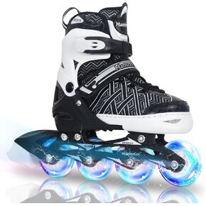 MammyGol Adjustable Inline Skates for Kids,Roller Skates with Featuring All Illuminating Wheels - Beginner Skates for Girls and Boys,Youth Teens